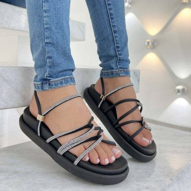 ✨ Sandalias Canoas para Mujer Negras + Cosmetiquera y Monedero GRATIS 🎁